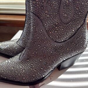 Jessica Simpson Sparkling Silver Ankle Booties